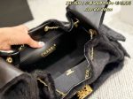 Chanel 26A Hobo Fur Bucket Bag, Drawstring Handbag with Chain Strap - Image 18