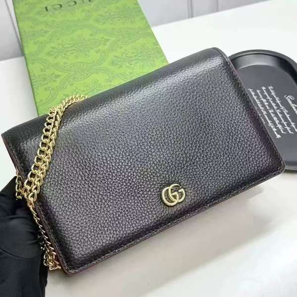 微信图片_20260922090531_149_23 Gucci GG Marmont Women's Black Leather Chain Wallet (comes with a case) - Image 1
