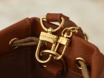 LV Noé Trunk Brown Grainy Leather Chain Bucket Bag (with Metal Corner Guards) - Image 8