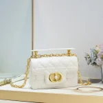 Dior Jolie Top Handle Mini Chain Bag in Milk-White Cannage Lambskin with CD logo Lock （without case）