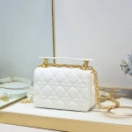 Dior Jolie Top Handle Mini Chain Bag in Milk-White Cannage Lambskin with CD logo Lock （without case） - Image 8