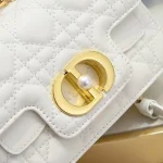 Dior Jolie Top Handle Mini Chain Bag in Milk-White Cannage Lambskin with CD logo Lock （without case） - Image 4