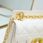 Dior Jolie Top Handle Mini Chain Bag in Milk-White Cannage Lambskin with CD logo Lock （without case） - Image 3