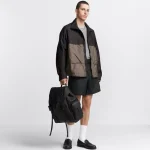 Dior Hit The Road Black Dior Gravity Embossed Leather Flap Backpack with CD Mini Buckle & Nylon Straps （without box） - Image 7