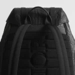 Dior Hit The Road Black Dior Gravity Embossed Leather Flap Backpack with CD Mini Buckle & Nylon Straps （without box） - Image 3