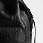 Dior Hit The Road Black Dior Gravity Embossed Leather Flap Backpack with CD Mini Buckle & Nylon Straps （without box） - Image 6