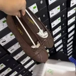 Chanel Dark Brown Quilted Bow Ballerina Flats with CC Logo - Image 2