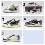 Nike-Travis Scott x Air Jordan 1 Low - Inverted Swoosh Low-Top Sneakers -Unisex