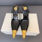 YSL Jeanne Slingback Pumps— Pointed Toe, Metal Cap Toe ,Stiletto,Heel Height: 7.5 cm - Image 5