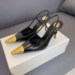 YSL Jeanne Slingback Pumps— Pointed Toe, Metal Cap Toe ,Stiletto,Heel Height: 7.5 cm