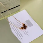 VCA Lucky Alhambra butterfly pendant,  tiger’s eye. - Image 2
