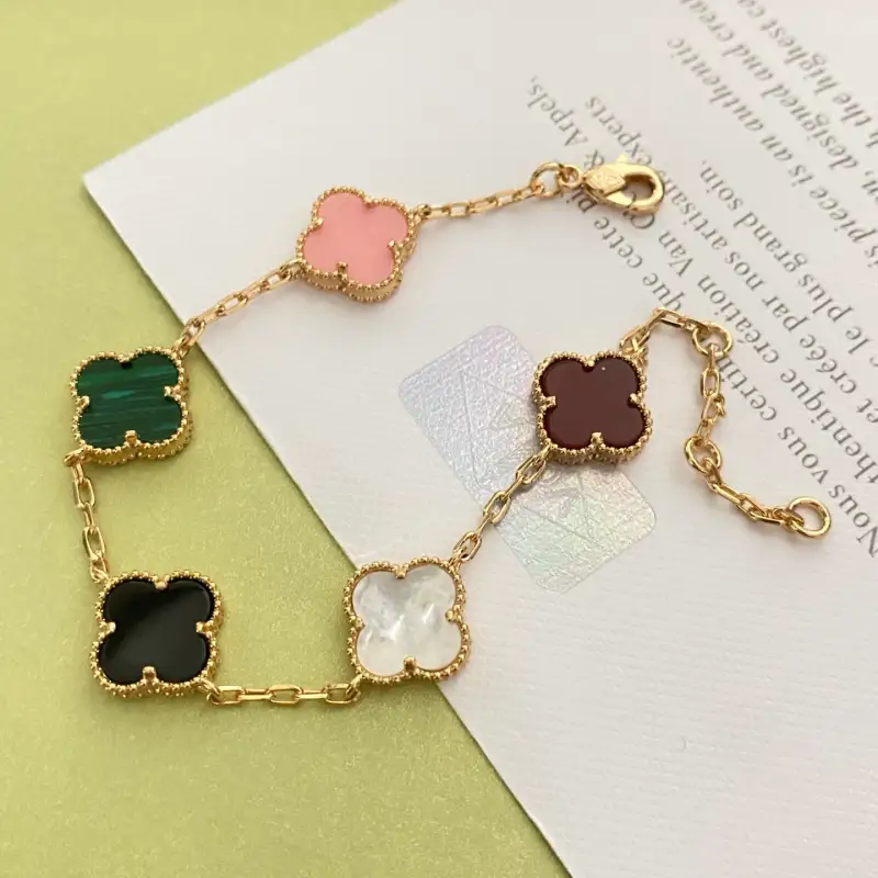 wsxc1790765426927_0 VCA Vintage Alhambra 5-Motif Bracelet with Mixed Gemstone - Image 1