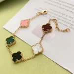 VCA Vintage Alhambra 5-Motif Bracelet with Mixed Gemstone - Image 5