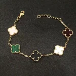 VCA Vintage Alhambra 5-Motif Bracelet with Mixed Gemstone - Image 6