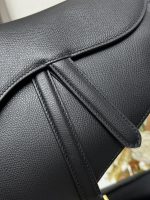 Dior Saddle Bag with Strap, Black Grained Calfskin Leather, Antique Gold Hardware - Image 5