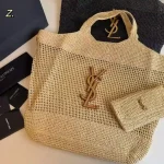 YSL Icare Maxi Raffia Tote