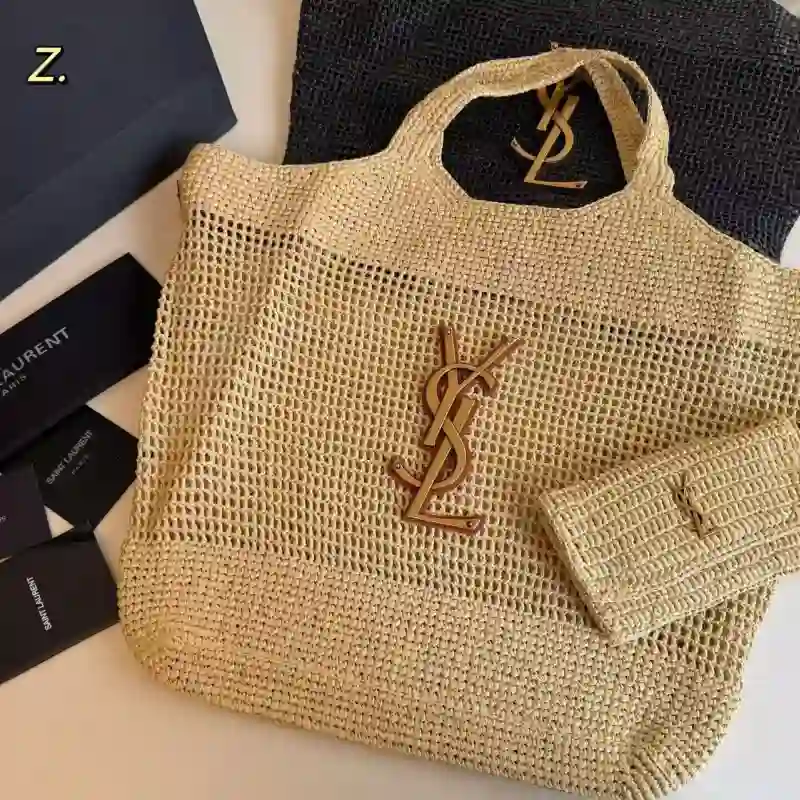 微信图片_20261012142435_1259_53 YSL Icare Maxi Raffia Tote - Image 1
