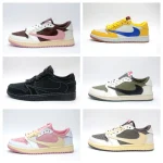 Nike-Travis Scott x Air Jordan 1 Low - Inverted Swoosh Low-Top Sneakers (Unisex)